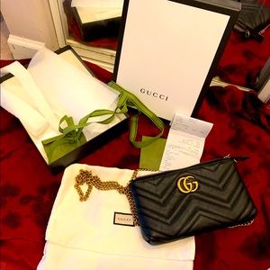 Authentic Gucci Marmont Matelasse on chain.